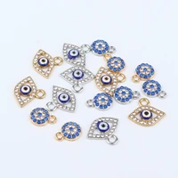 10pcslot blue turkey evil eye charm pendant religious amulet for diy bracelet necklace jewelry making findings