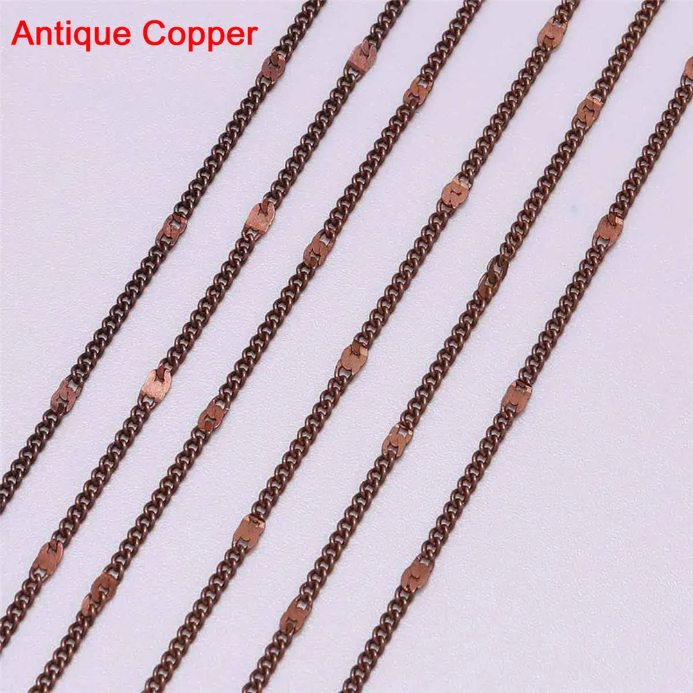 5 м/лот тонкая цепочка из сплава золотого и серебряного цветов для