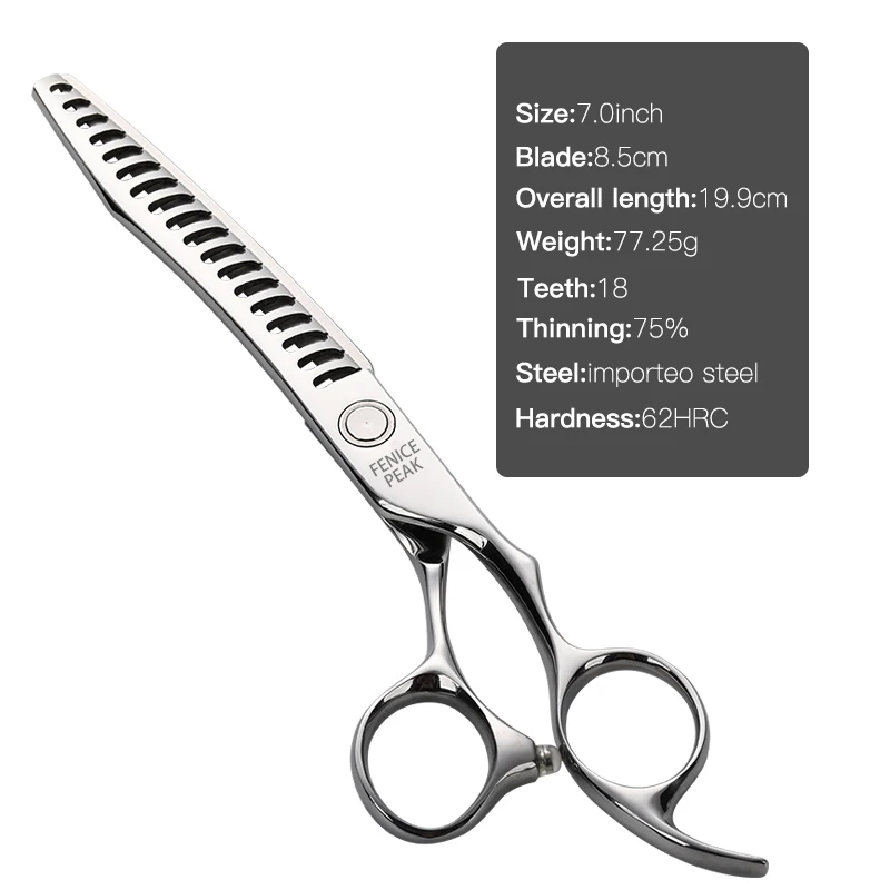 

FENICE PEAK 7.0 inch Professional Dog Grooming Scissors Japan 440c Chunker Shears Thinning Rate 75%