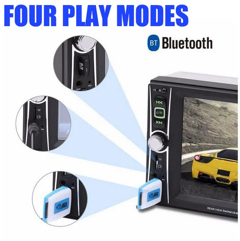 2 Din сенсорный экран MirrorLink стерео радио 6,5 дюймов MP4 MP5 плеер для Android Bluetooth USB/TF