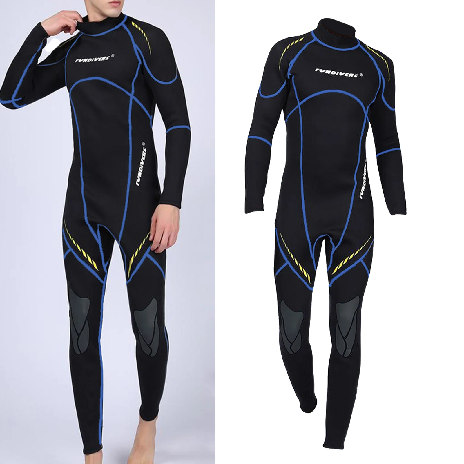 

3mm Men Wetsuit Thermal Back Zipper UPF 50+ for Scuba Jumpsuit