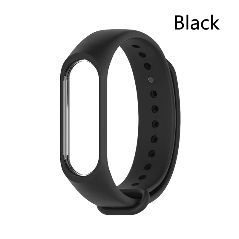 Силиконовый ремешок для Xiaomi mi Band 3 4 ремешок для спортивных часов часы умный Браслет сменный ремешок для mi Band 3 умный Браслет - Цвет: Black