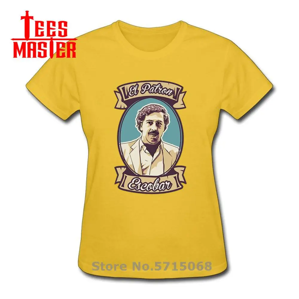 Лидер продаж Модные pablo escobar Женская футболка эль патрон наркобарона нарков плата