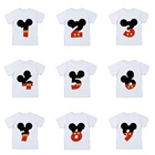 Футболка для мальчиков и девочек с изображением Микки Мауса и цифр 1  9