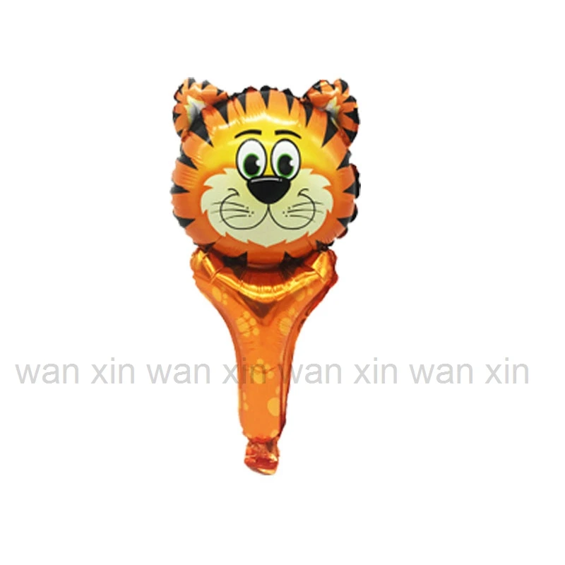 18pcs/lot Animals party balloons hand cheering lion tiger zebra giraffe hand toy balloons for kid birthday balloons