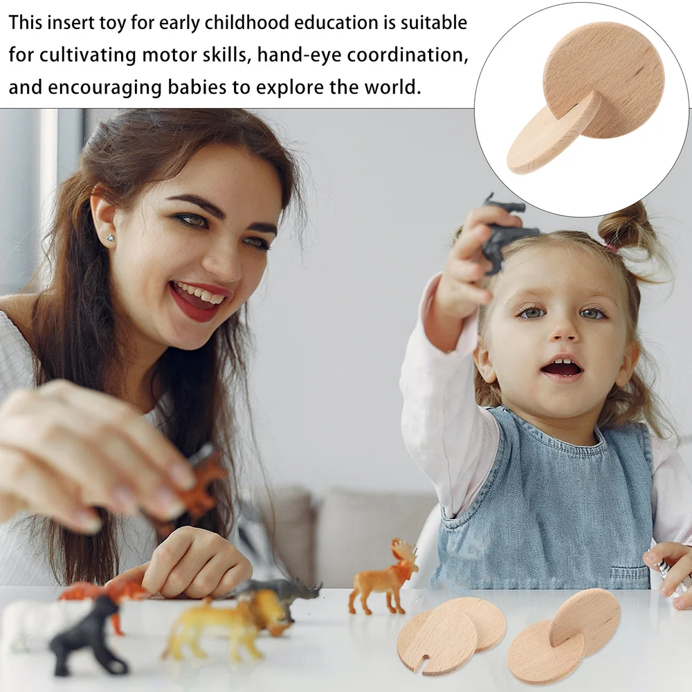 

2Pcs Wooden Interlocking Discs Baby Toddler Educational for Early Learning