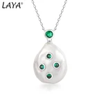 Женские серьги-подвески из серебра 925 пробы, с зеленой шпинелью