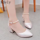 Туфли-лодочки женские с острым носком, на высоком каблуке, батальных размеров 40