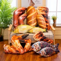 food plush pillow long butter bread meat floss chicken leg grilled fish pillows simulated snack decoration backrest cushion