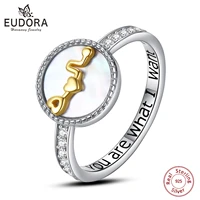 eudora 925 sterling silver love ring creative round natural abalone shell rings finger simple fashion womens jewelry gifts