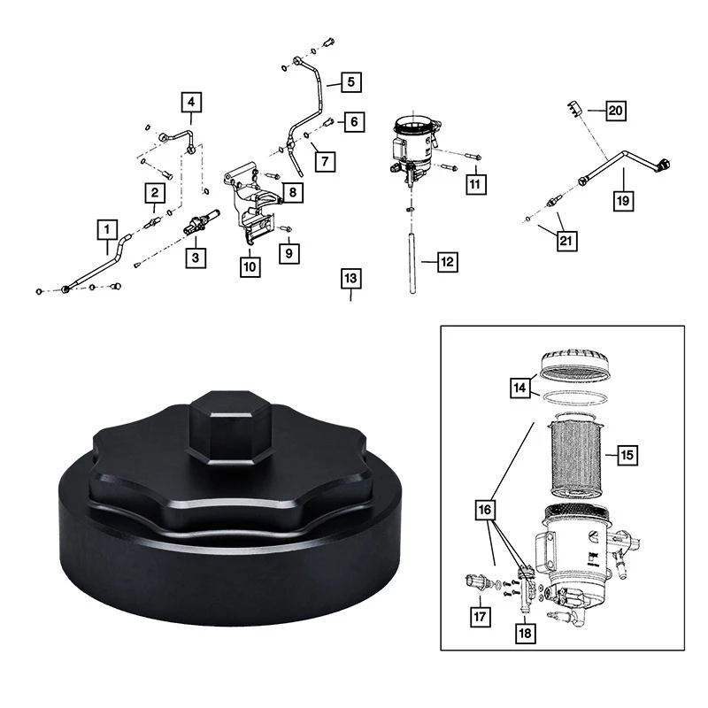 

Car Fuel Filter Housing Cap for Dodge Ram 2500 3500 4500 5500 2010-2020 6.7L Cummins