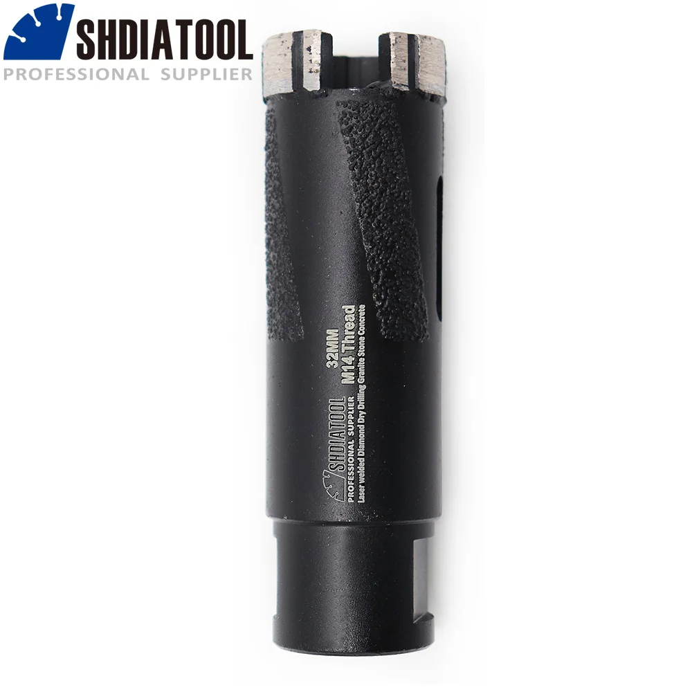 SHDIATOOL 2pcs Laser Welded Diameter 32mm Diamond Dry Drilling Core Bits With Side Protection 5/8-11 Thread