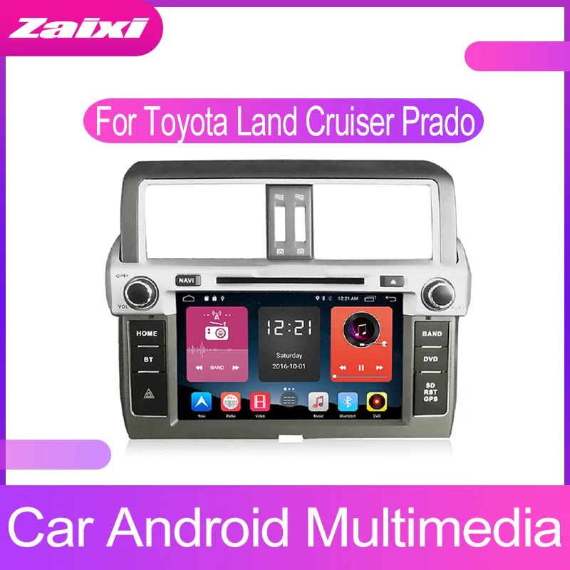 Автомагнитола ZaiXi мультимедийный видеоплеер на Android с GPS для Toyota Land Cruiser Prado 150 2014