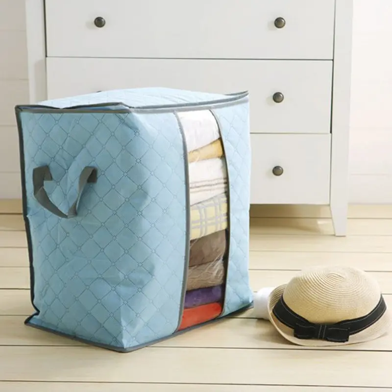 

Non-woven Quilt Clothes Storage Bag Anti-bacterial Quilt Pillow Wardrobe Closet Organizer Socks Blanket Quilt Storage Boxes