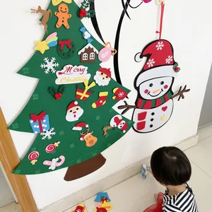 Baby Montessori Toy 32pcs DIY Felt Christmas Tree Toddlers Busy Board
Xmas Tree Gift For Boy Girl Door Wall Ornament Decorations