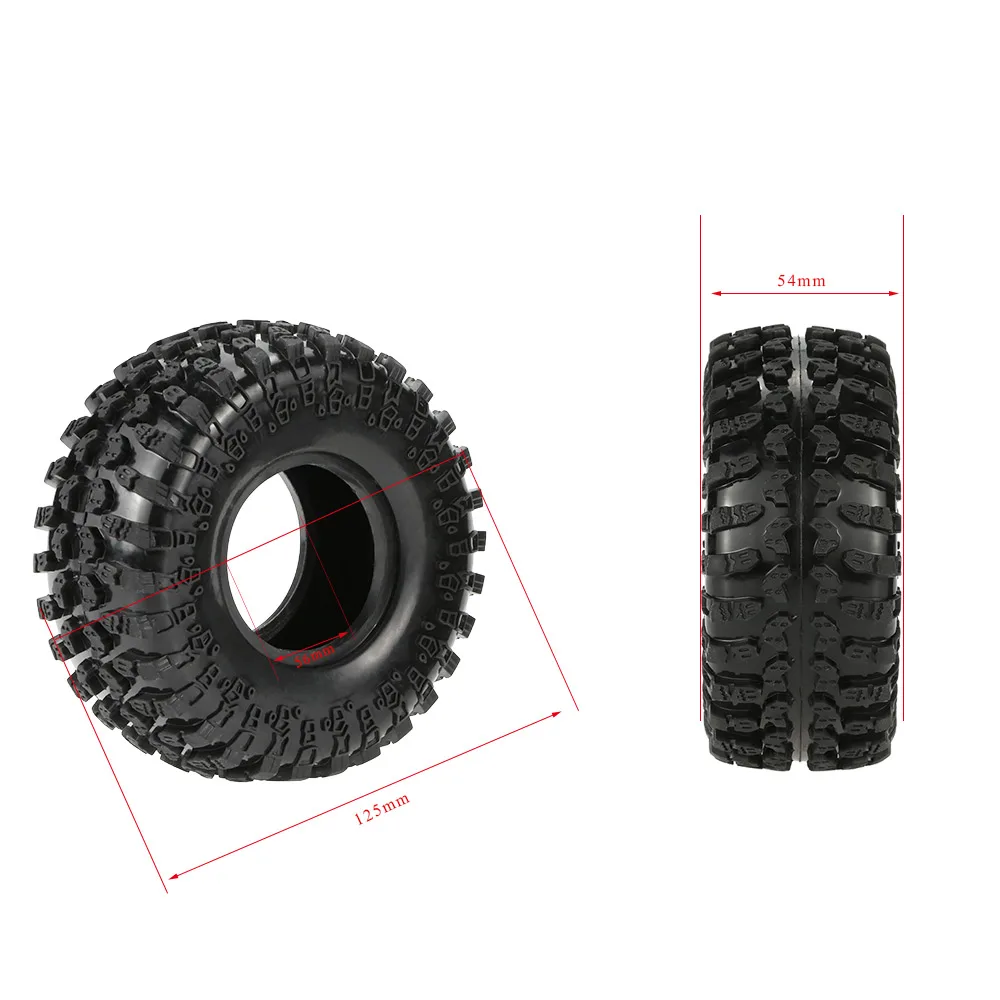 4 шт. Austar 2 "125 мм 1/10 масштаб шины для RC4WD D90 Axial SCX10 RC Rock Crawler|Детали и аксессуары| |