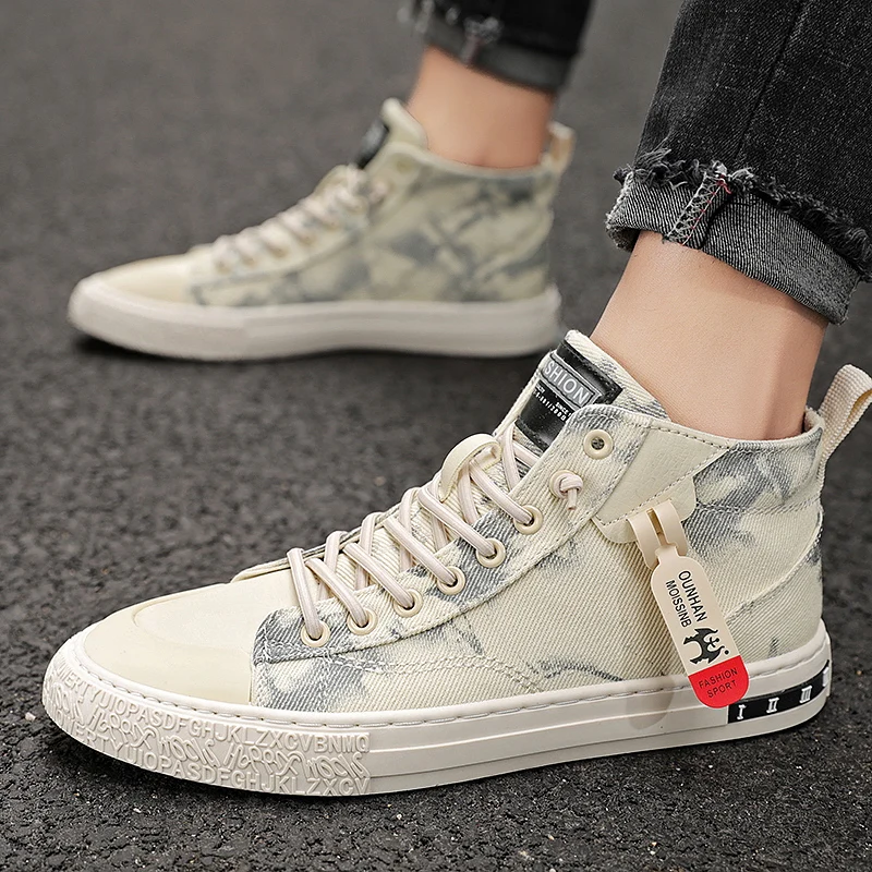 

New classic canvas high-top graffiti shoes, comfortable and trendy Korean version of simple and versatile breathable shoes