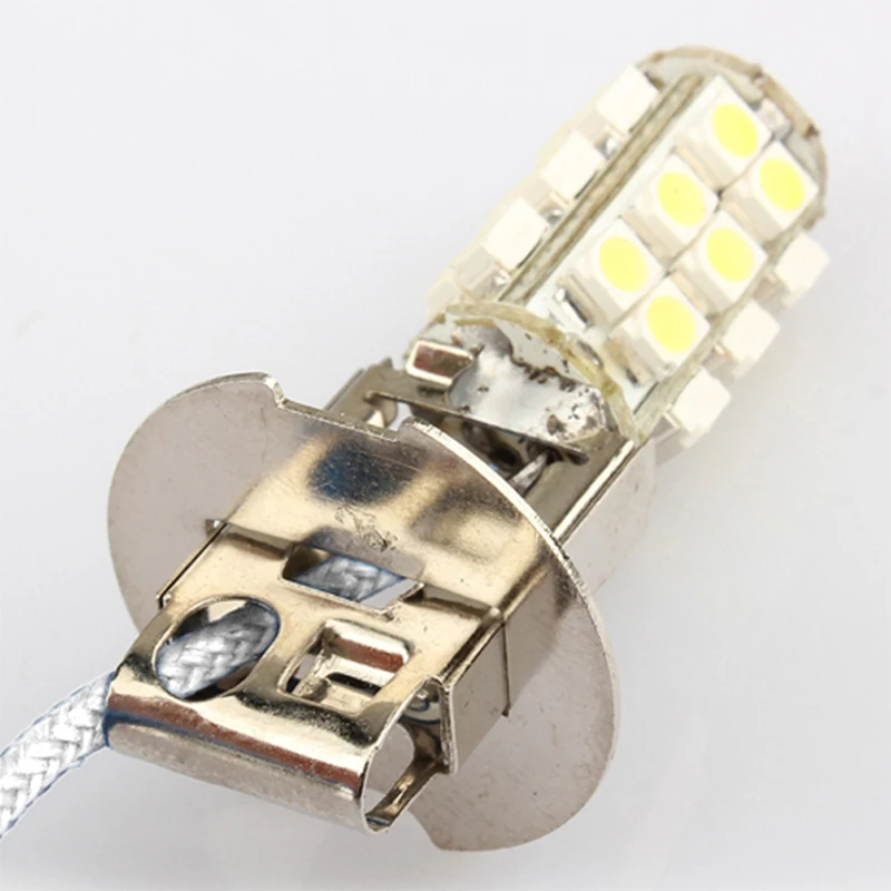 2 шт. 12 В 3 Вт H3 26 светодиодный 3528 SMD белая головсветильник лампа