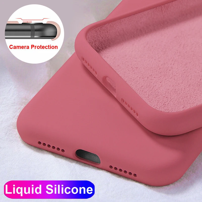 Thin Soft Case For Xiaomi Redmi Note 8 7 6 Pro Liquid Silicone Cover Coque Mi 9T Mi9 9 SE | Мобильные телефоны и