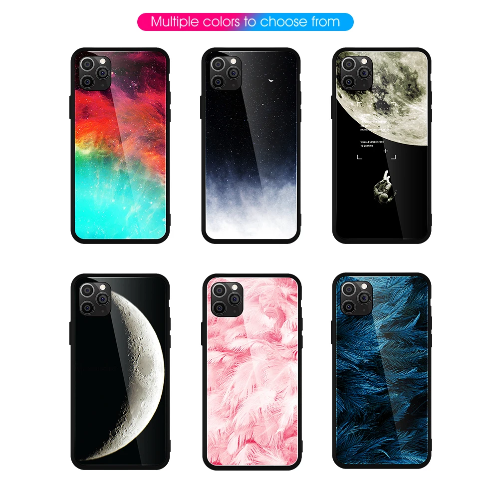 Чехол для iPhone XS Max XR X 8 11 Pro Max, силиконовый тонкий чехол, закаленное стекло, звездное небо, для iPhone 8, 7 Plus, 6, 6 S, 8 Plus, 11 Plus, чехол