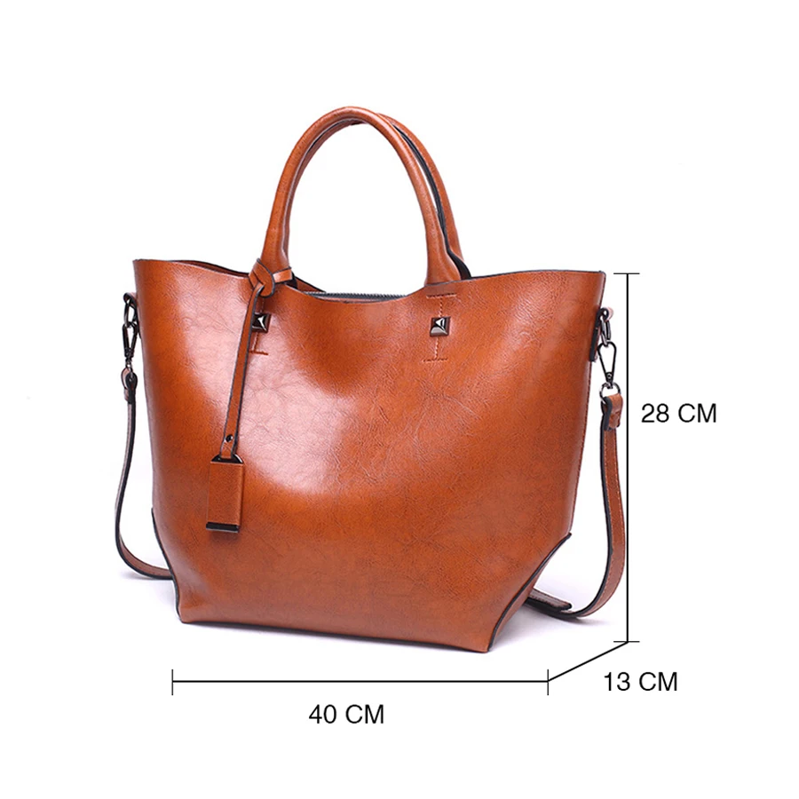 Женская сумка на плечо с эффектом воска кожаные сумки для женщин большая