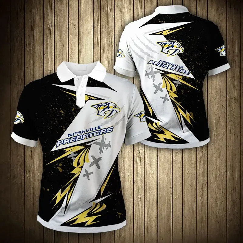 

Stitching design graffiti cartoon tiger print fashion 3D men's POLO