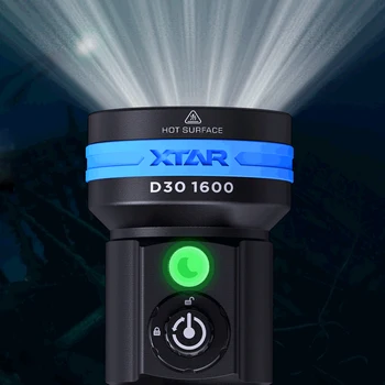 XTAR D30 1600 Diving Flashlight CREE XHP35LED 1600lumen UV/RED/BLUE light underwater 100 Meters diving torch  Diving Flashlight
