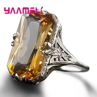 antique vintage real 925 sterling silver ring punk crystal rings gemstone jewelry women wedding accessories christmas gift