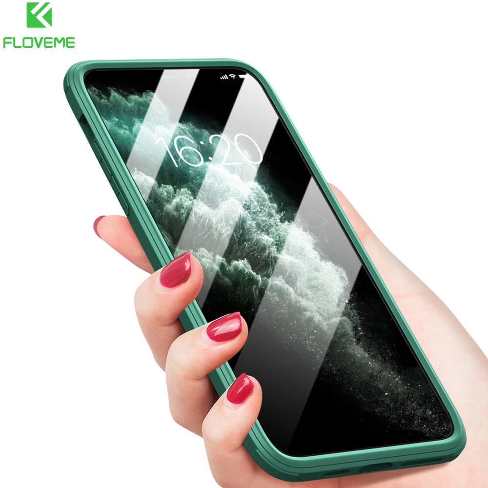 Двухсторонний чехол из закаленного стекла для iPhone 11 Pro MAX Case 360 Защитные чехлы XS X XR