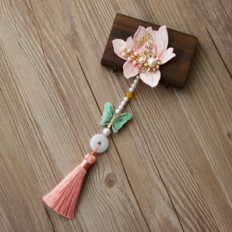 

Брошь в стиле ретро, китайский стиль, чонсам, полностью ручная работа, вышитая Классическая Подвеска с кисточками