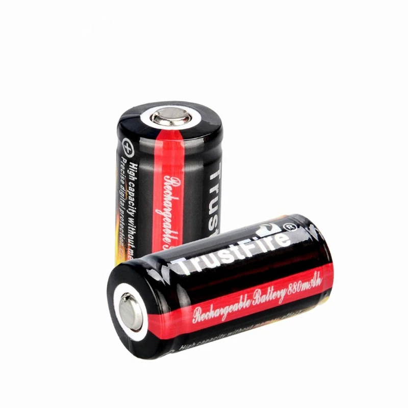 

2Pack 880mAh 16340 RCR123A Li-ion 3.7V Rechargeable Battery For LED Flashlight and more Devices