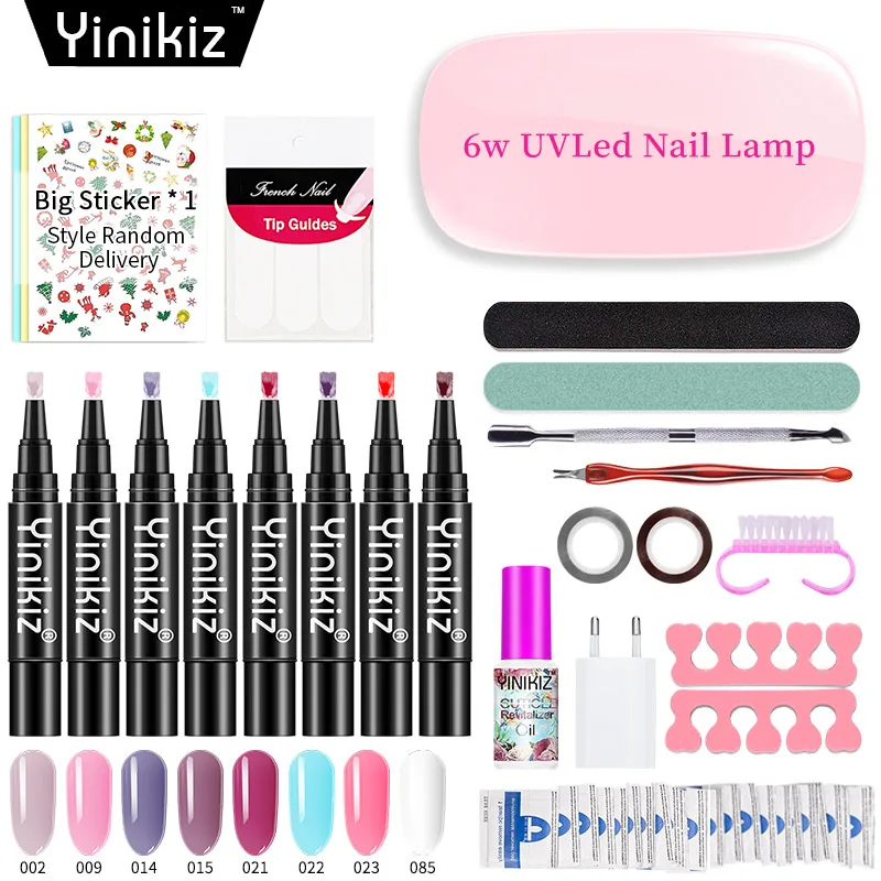 Yinikiz 3 в 1 гель для ногтей One Step ручка комплект маникюрные инструменты Портативный