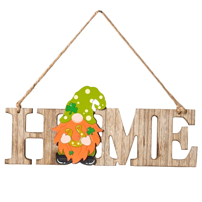 

Three-dimensional HOME Letters Front Door Hanger Decor Replaceable Dwarf Gnome