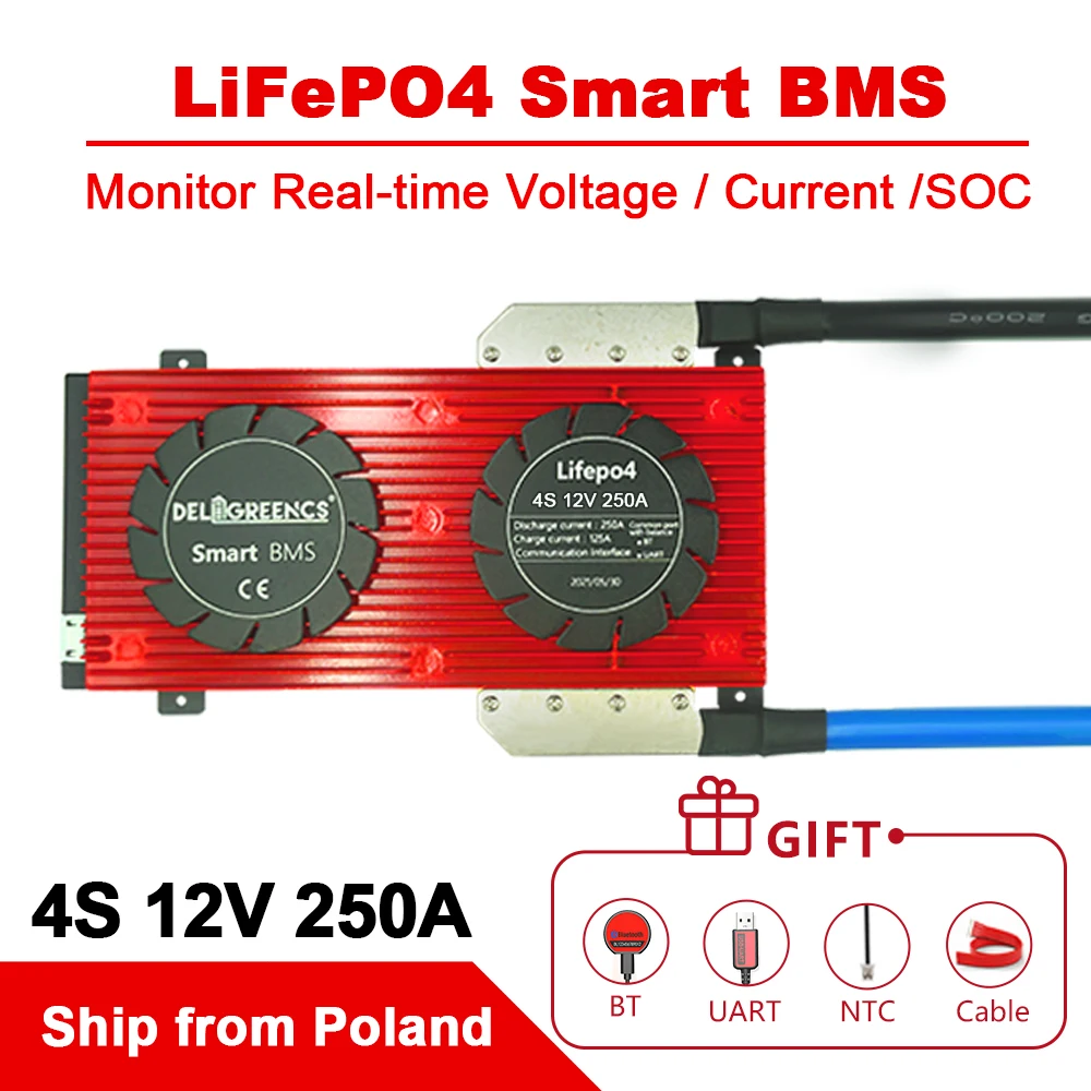 

Daly BMS LiFePO4 4S 250A with Bluetooth Smart BMS For Winstion LiFeYPO4 Battery Pack and Lithium 12v Rechargeable Battery 280AH