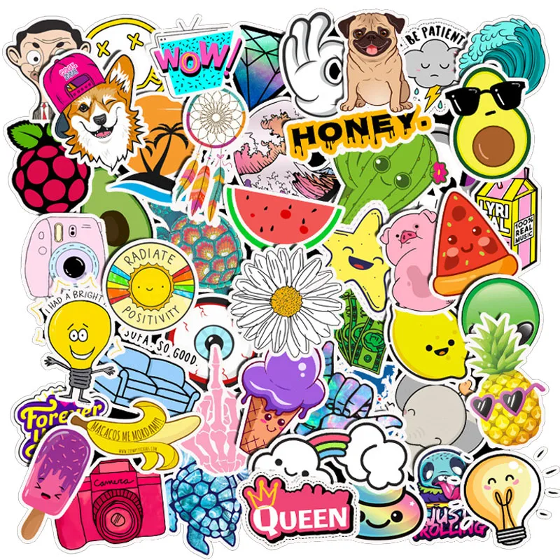50 шт. наклейки для ноутбука холодильника телефона скейтборда чемодана багажа |