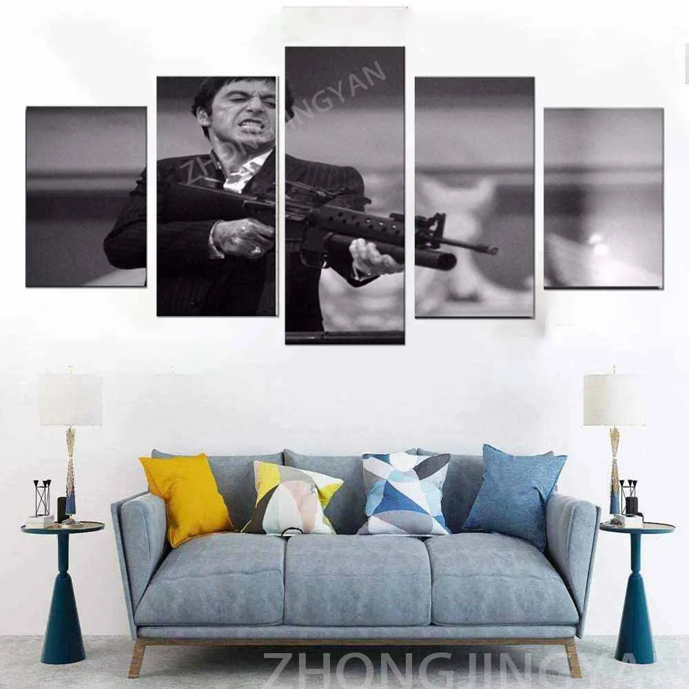 5 шт. настенные художественные картины черные и белые фотокартины для домашнего