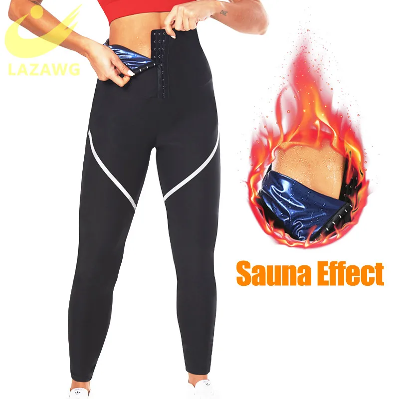 LAZAWG Women Sweat Sauna Shapers Leggings Sports Hot Sweat Pants Slimming Female Workout Shapewear W