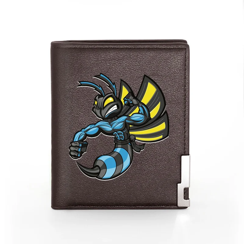 

2020 High Quality Funny Strong Bee Printing Pu Leather wallet Men Boy Bifold Credit Card Holder Short Purse Male