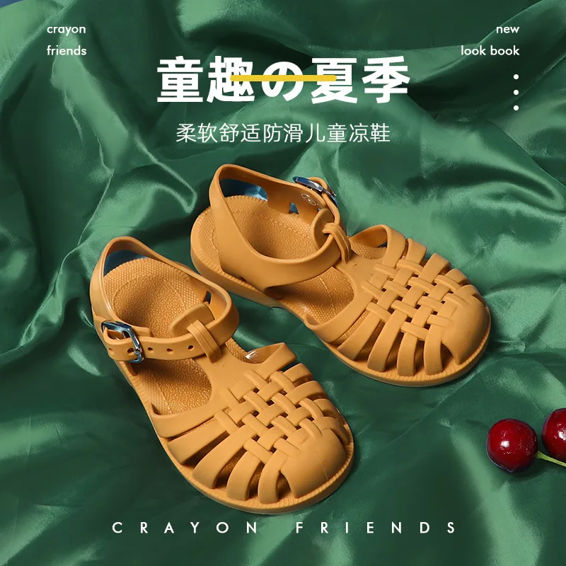 Сандалии желе детские мягкая нескользящая обувь принцессы летняя пляжная