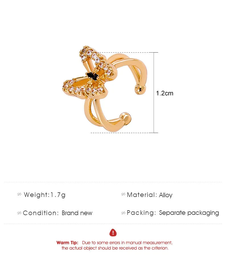 ZYZQ 1 pcs Vintage Gold Silver Color Ear Cuff For Women Fashion Zircon Clip On Earring Earcuff Without Piercing Earrings Jewelry images - 6