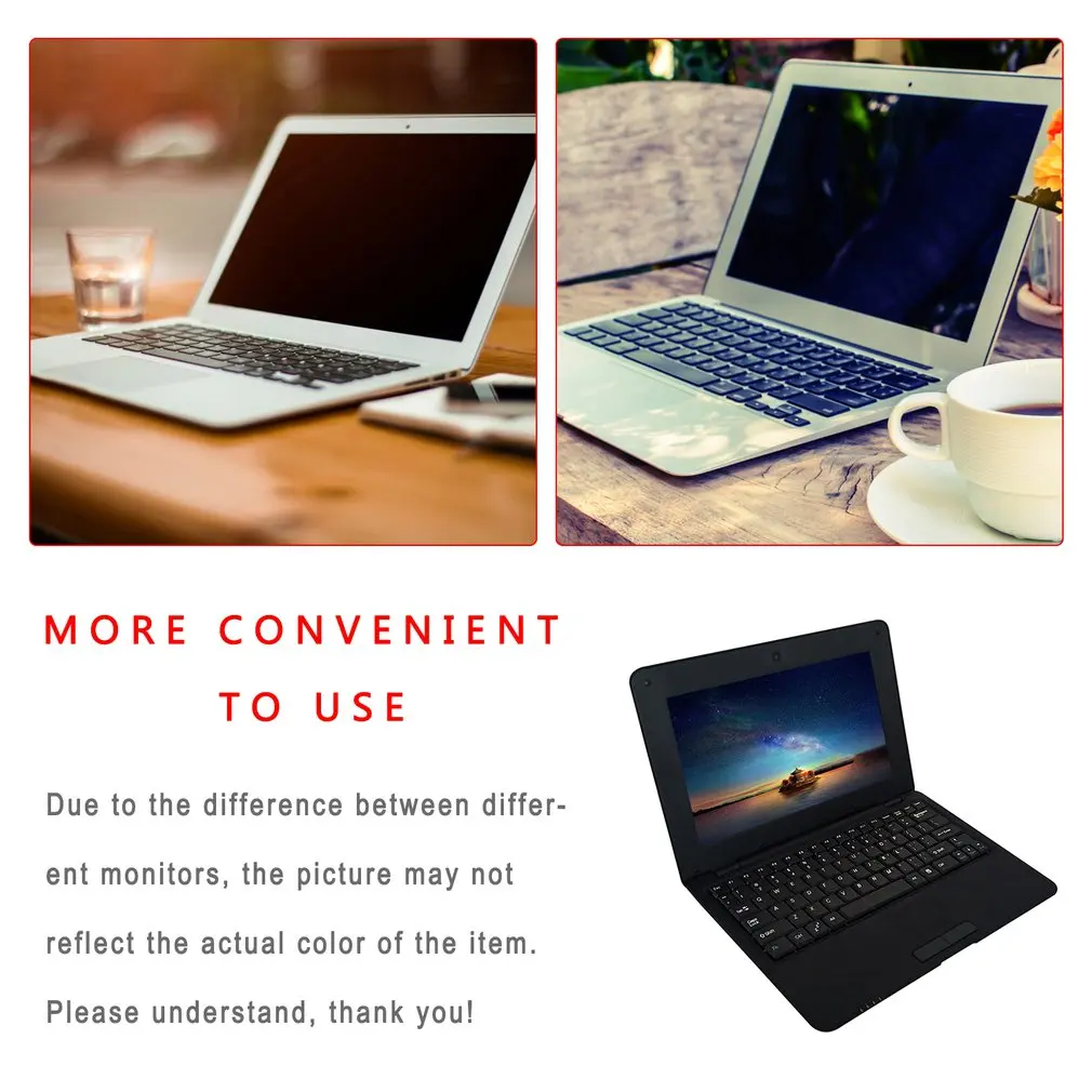 

10.1 Inch Large Screen S500 Wifi Network Music Playing Android Laptop 1G+8G High Speed Operation Laptop