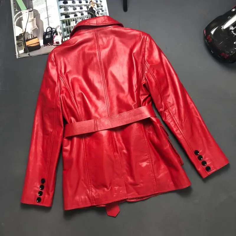 

High Quality Luxury Brand Women's Genuine Leather Jackets Real Sheepskin Ladies Coat Autumn Winter Outerwear Female Clothing