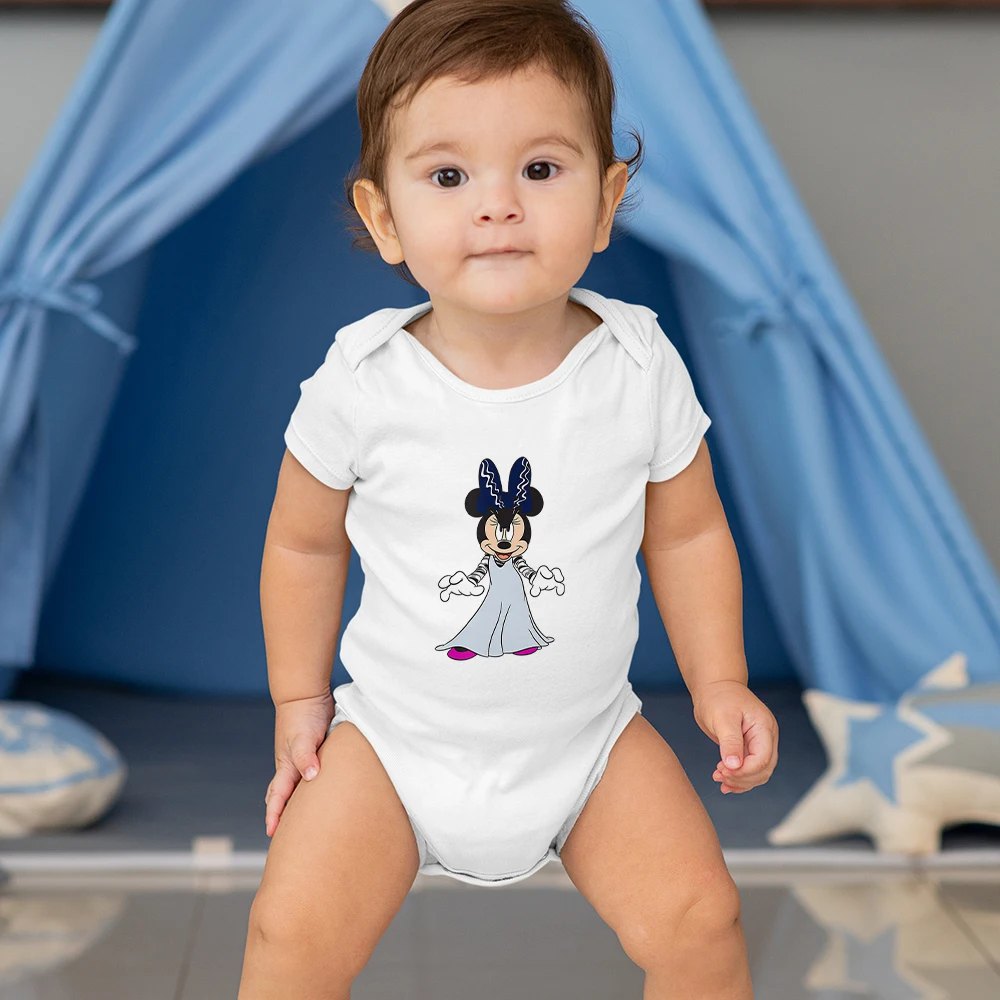 Beb&eacute; reci&eacute;n nacido 1 ropa de Halloween mameluco Minnie Mouse de regalo beb&eacute; ni&ntilde;a mono de manga corta Kawaii monos estilo Harajuku-1