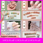 Накладные ногти популярного цвета, 40 стилей, Летний стиль, накладные ногти, гелевые, для маникюра, декоративные ногти с клеем, 24 шт.