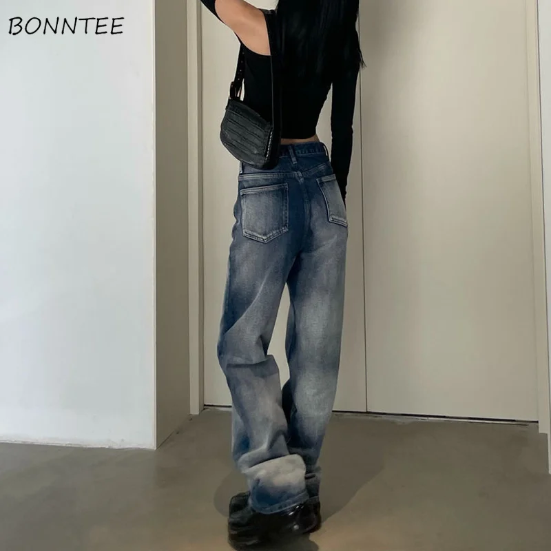 

Джинсы женские, широкие, уличные, универсальные, в стиле Харадзюку, Осенние