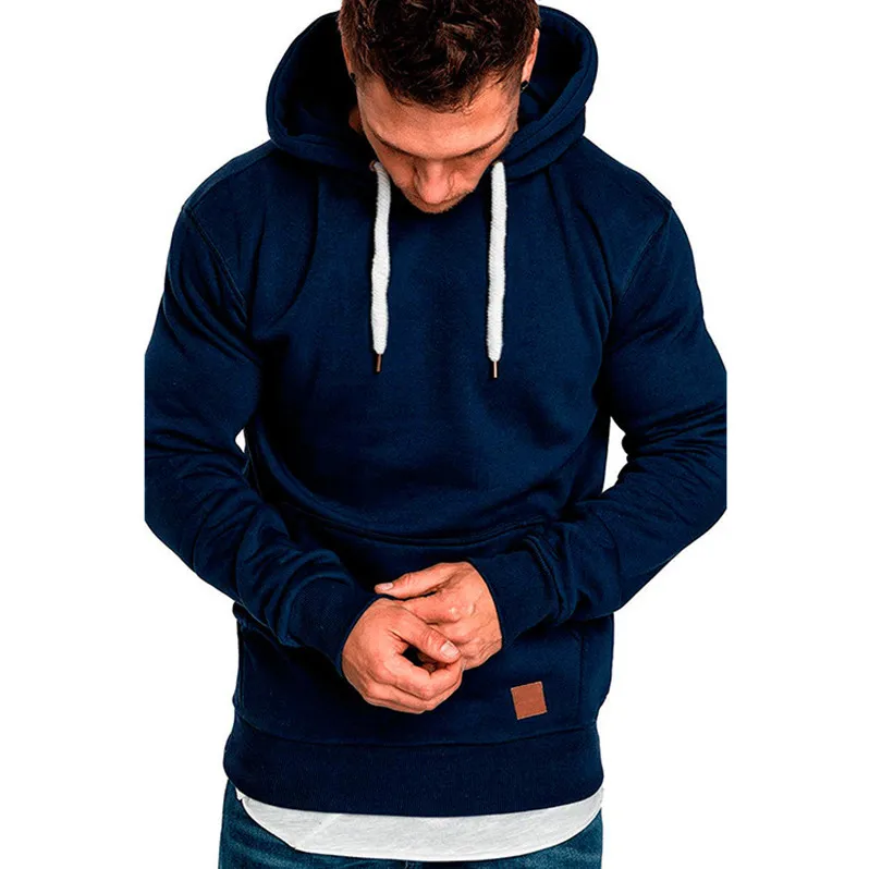 Dark Blue Besting распродажа мужские толстовки флисовые однотонные толстовки повседневные пуловеры с капюшоном уличная мужская одежда большого размера 5XL - Цвет: Dark Blue