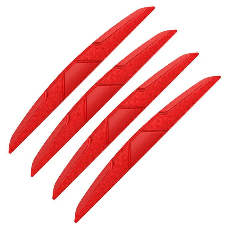 

4pcs Car Door Protection Strip 14.8cm X1.6cm Red Car Door Edge Guard Bumper Rear Mirror Lip Anti-Scratch Protector Strip