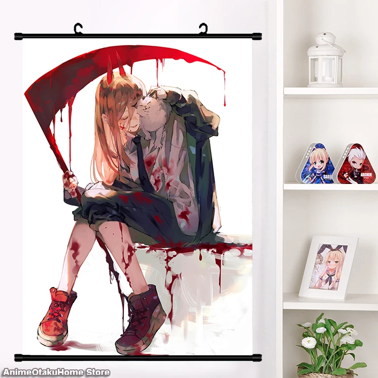 

Аниме Манга бензопила человек денджи похита макима сила Химено луч настенный свиток Фреска Плакат Коллекция домашнего декора подарки