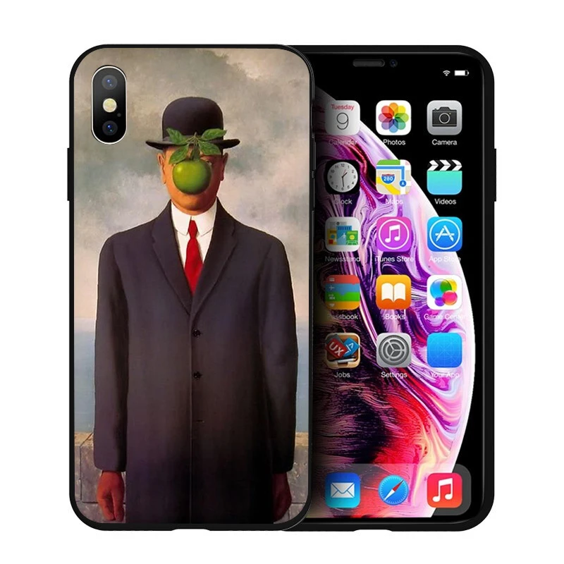 B2 Мягкий силиконовый чехол для телефона EWAU Rene Magritte для iPhone 5 5S SE 6 6s 7 8 plus X XR XS 11 Pro Max - Цвет: B2