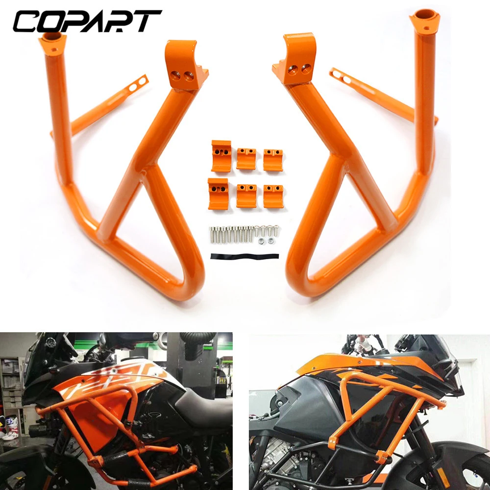 

For 1290 Super Adventure S R 1050 1090 1190 Adv 2013-2021 Upper Crash Bars Engine Guard Bumper Stunt Cage Frame Protector